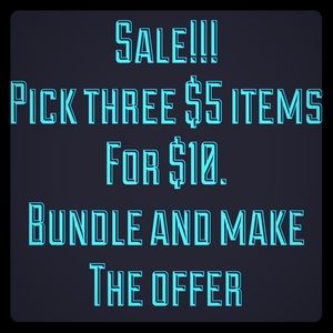 Pick three $5 items for $10. Bundle & submit offer